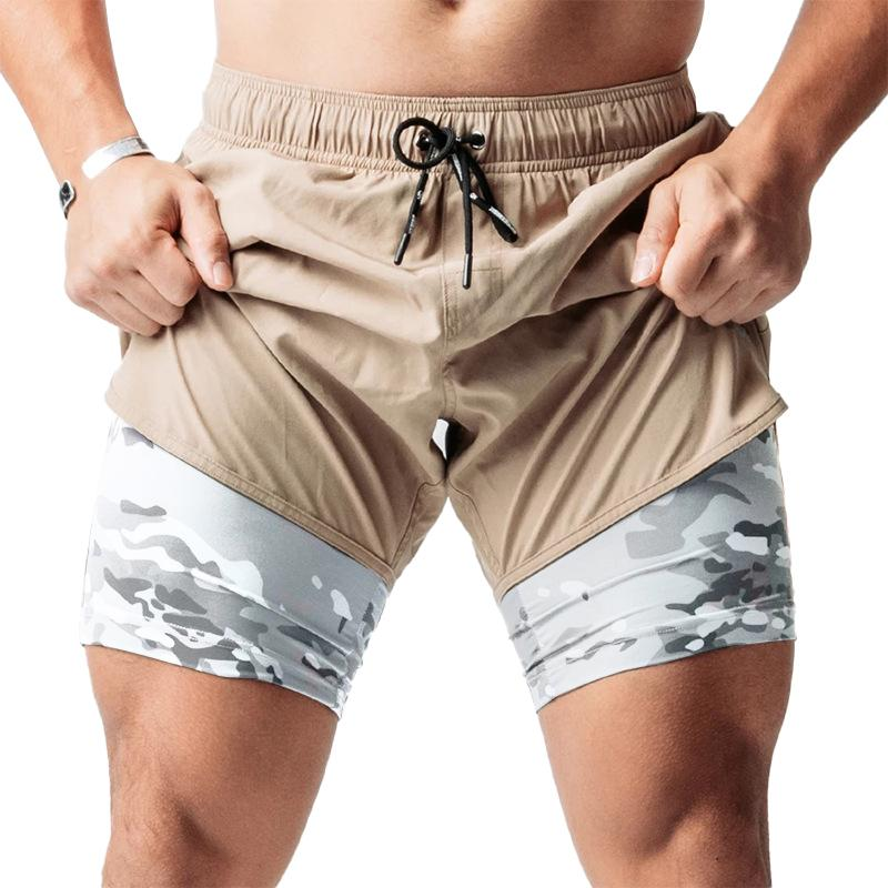 Aram - Grijze 2-in-1 Compressieshorts