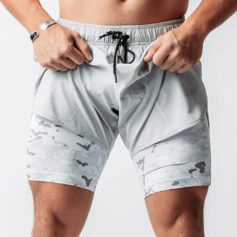 Aram - Grijze 2-in-1 Compressieshorts