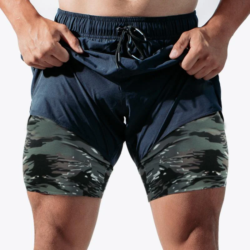 Aram - Grijze 2-in-1 Compressieshorts