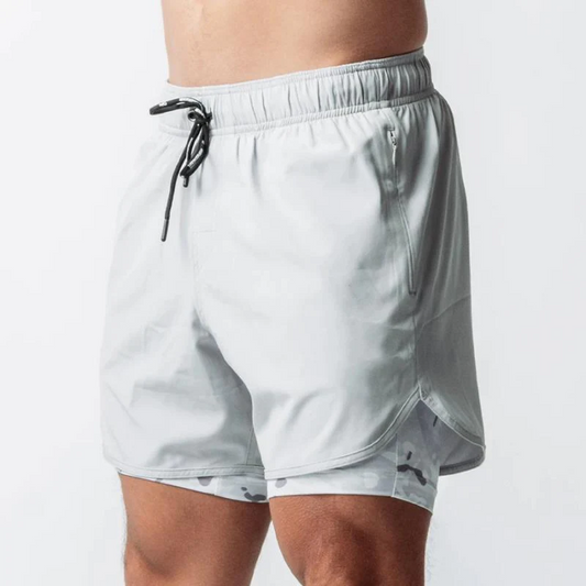 Aram - Grijze 2-in-1 Compressieshorts