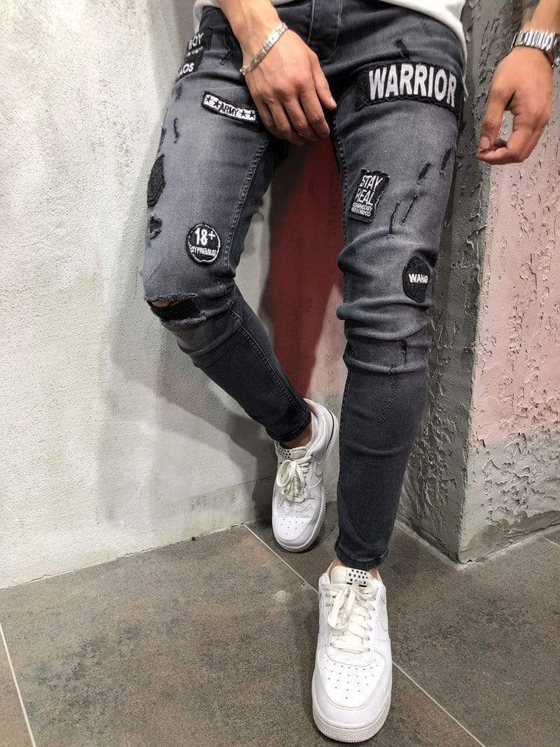 Donkergrijze Warrior Jeans - Kai