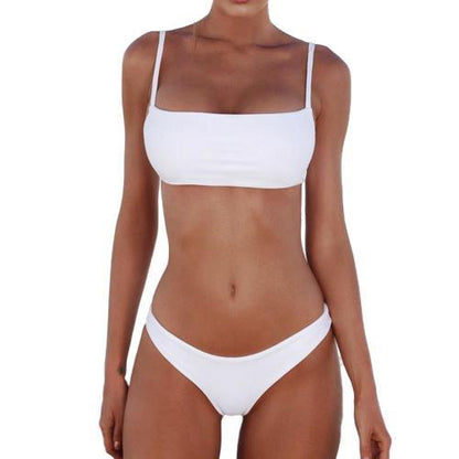 Tereza - Witte Bikini Set met Hoge Taille