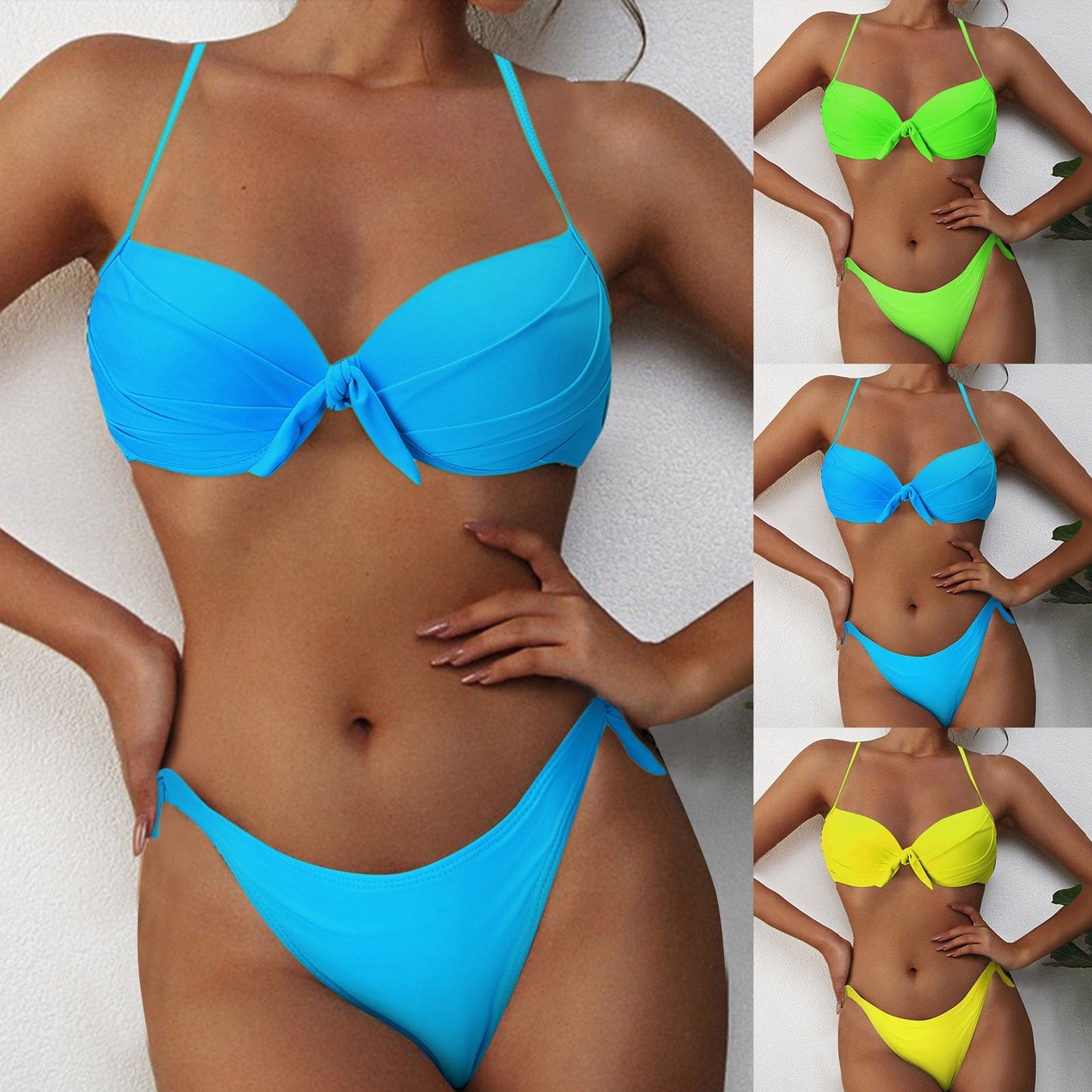 Ashlyne - Gele Halter Bandage Bikini