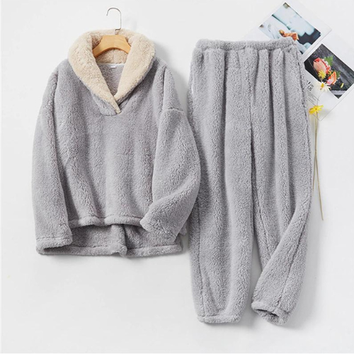 Knuffelcomfort: Luxe Sherpa Fleece Pyjamaset voor Dames