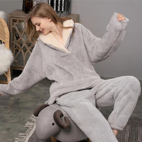 Knuffelcomfort: Luxe Sherpa Fleece Pyjamaset voor Dames