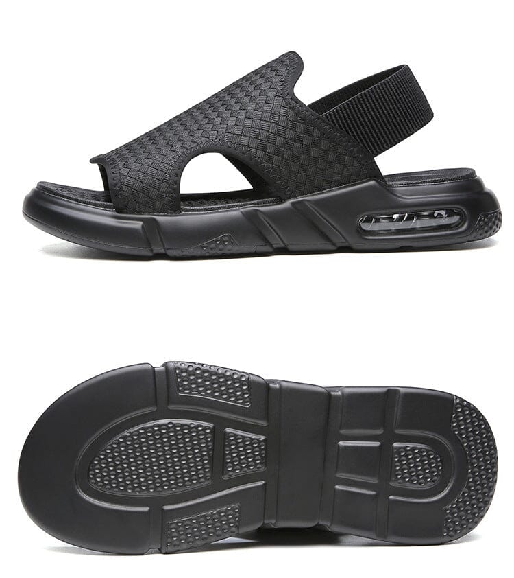 Ava - Zwarte Luchtige Comfortsandalen