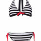 Bianca - Zwart Geruite Halter Bikini met Braziliaanse Snit