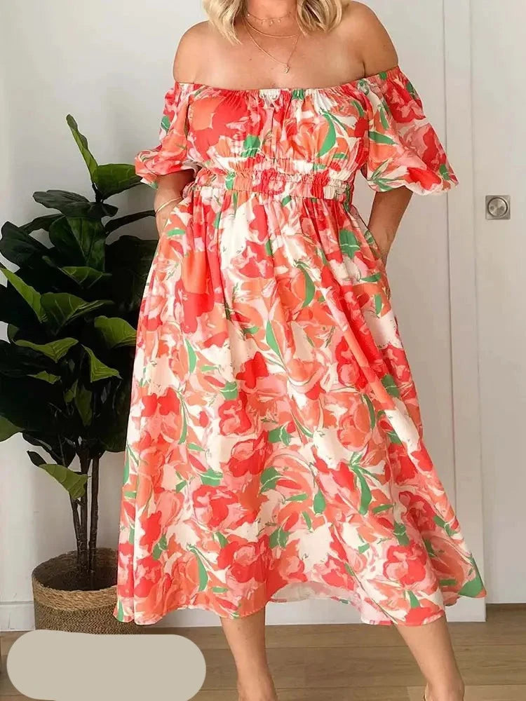 Oranje Maxi Jurk - Zara