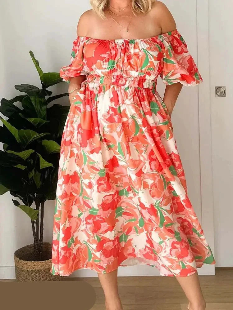 Oranje Maxi Jurk - Zara