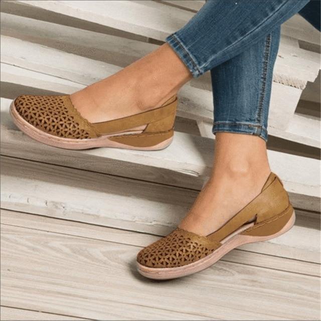 Chique Dames Flats: Luxe PU Leer & Perfecte Pasvorm voor Elk Voettype