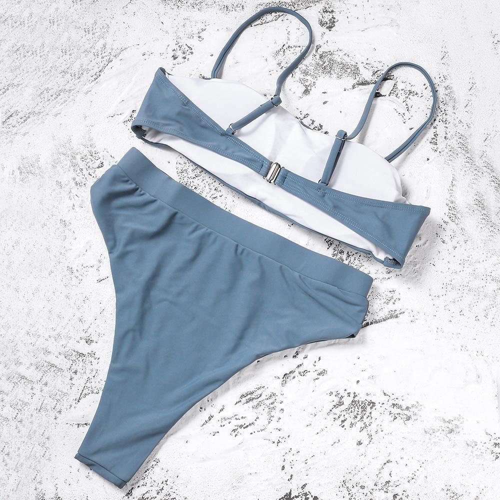 Azure - Blauwe Push-up Bikini met Gewatteerde Cups