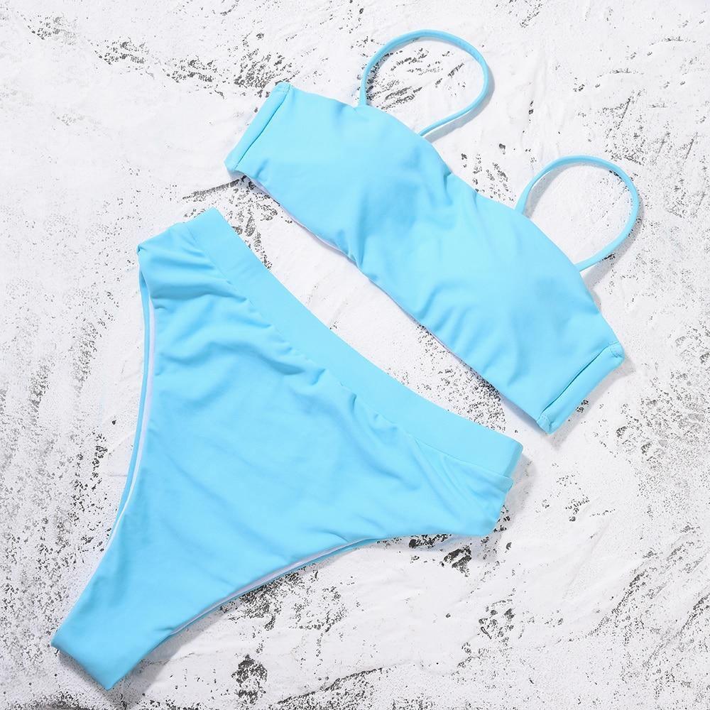 Azure - Blauwe Push-up Bikini met Gewatteerde Cups